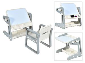 Costway Tavolino per bambini con sedia, Tavolo magnetico 2 in 1 con ampio spazio e regolabile in altezza