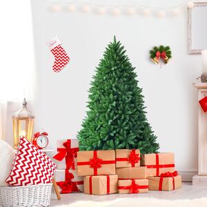 Costway Albero di Natale 150 cm con 600 rami, Abete artificiale con base di metallo resistente