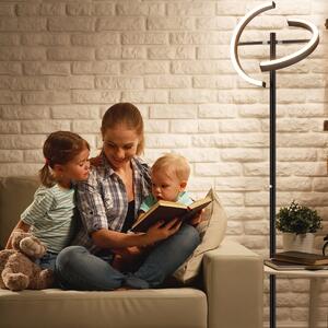 Costway Lampada di metallo a stelo LED, Lampada da terra con regolatore dell’intensità della luce