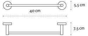 Portasalviette barra 40cm in acciaio linea Kaman Mira-40 - KAMALU
