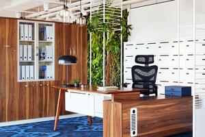 Scrivania ufficio moderna in legno noce lunga 2 metri-Arrediorg.it
