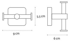 Appendiabiti doppio per bagno in acciaio modello Kaman Clode-422 - KAMALU