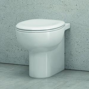 Vaso bagno wc a terra filomuro ceramica sedile soft-close modello Giuly - KAMALU