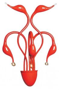 Applique lampada da parete muro moderno design in metallo colore rosso