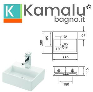 Mini lavabo 33cm Litos-DF35 - KAMALU