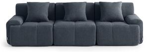 DIVANO MODULARE MILYSOFA SOFAMOUS, 3 posti, forma lineare, tessuto in chenille, color blu-grigio