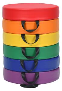 Costway Cuscinetti per bambini con 6 colori e forma rotonda, Cuscini impermeabili con maniglia ergonomica