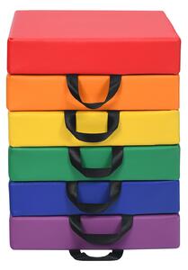 Costway Cuscinetti per bambini con 6 colori e forma quadrata, Cuscini impermeabili con maniglia ergonomica