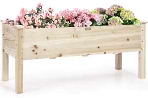 Costway Fioriera rialzata in legno di abete, Kit di legno per giardino per verdure erbe e fiori 120x43,5x51cm