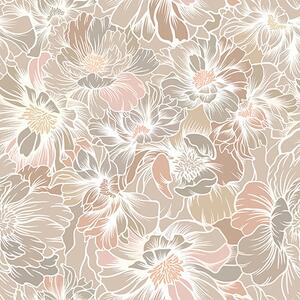 Carta da parati Grandi fiori con petali colorati in tonalità, Parati fiori e piante classici, Parati classici Fiori Peonie, a00020 : Uwalls.it