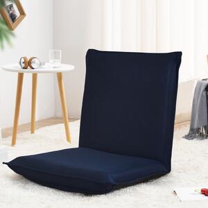Costway Sedia da terra con supporto schiena, Poltrona reclinabile imbottita struttura di metallo resistente, Blu marino