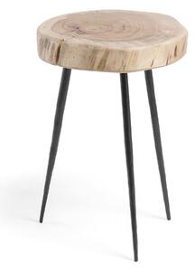 Tavolino Eider in legno massello di acacia e acciaio Ø 35 cm