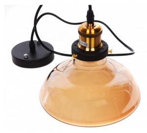 Lampada design a sospensione sfera in vetro colore ambra chiaro Gabi