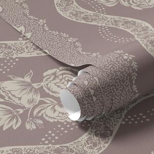 Carta da parati Delicato ornamento geometrico con fiori e linee curve, Parati stile vintage classici, a00033 : Uwalls.it