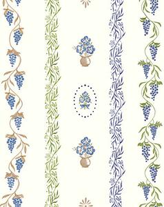 Carta da parati Delicato ornamento con foglie e uva, Parati classici Rustica, a00032 : Uwalls.it