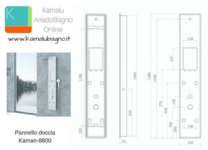 Colonna idromassaggio in vetro con mesola integrata modello Kaman-8800 - KAMALU