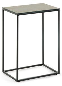 Tavolino Rewena con piano porcellanato marrone, gambe in acciaio finitura nera 45 x 30 cm