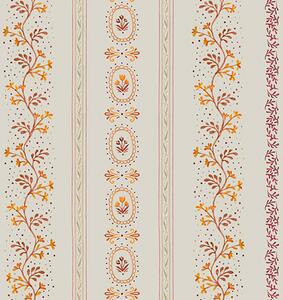 Carta da parati Delicato ornamento geometrico con fiori e piante, Parati classici in stile shabby chic, a00031 : Uwalls.it