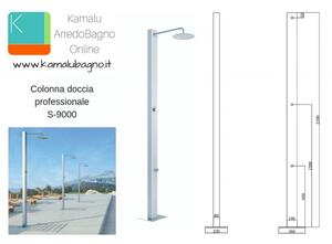 Colonna doccia da esterno in acciaio freestanding S-9000 - KAMALU
