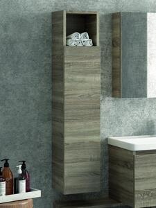 Composizione bagno sospesa 80cm composta da mobile colonna specchio e pensile - KAMALU