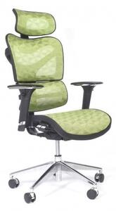 Sedia ergonomica ufficio verde in tessuto a rete base con ruote ERGO-Arrediorg