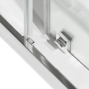 Porta doccia scorrevole Record 141 cm, H 195 cm in vetro, spessore 6 mm trasparente silver