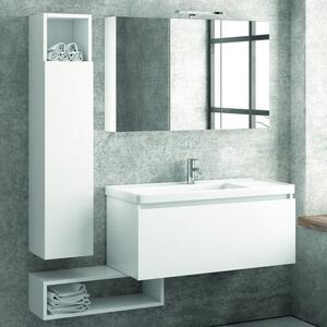 Composizione mobili bagno sospesa 100cm composta da mobile colonna specchio e pensile - KAMALU