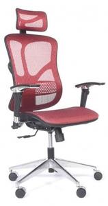 Sedia da scrivania ergonomica rossa in tessuto rete girevole ERGO 500-Arrediorg