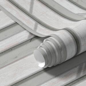 Carta da parati Pannello effetto legno in colore grigio chiaro, Parati classici 3D, a00055 : Uwalls.it