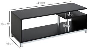 HomCom Mobile Porta tv design unico in Legno, Salotto Ingresso Supporto da tavolo TV Nero