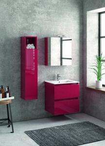 Composizione mobile bagno con lavabo da 60 cm, colonna e specchio TOD-60A - KAMALU