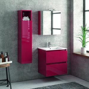 Composizione mobile bagno con lavabo da 60 cm, colonna e specchio TOD-60A - KAMALU