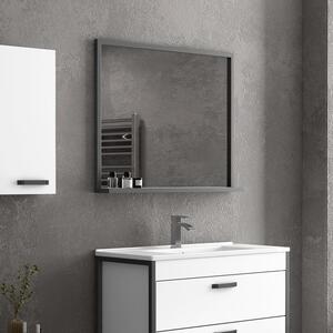 Composizione bagno 100cm: mobile con lavabo, specchio contenitore e pensile IKOS-85 - KAMALU