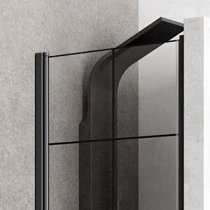 Porta doccia 70 cm battente con profili neri e serigrafia nera NICO-B3000 - KAMALU