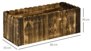 Outsunny Fioriera Box Rettangolare per Piante in Legno di Abete, 80x33x30cm