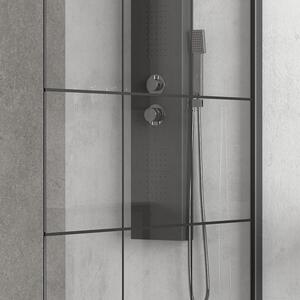 Vetro per doccia walk in 70cm con serigrafia nera e profili neri NICO-W1000 - KAMALU