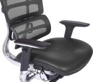 Sedia ergonomica da ufficio di colore nero in rete traspirante-Arrediorg.it