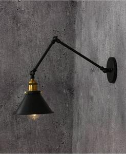 Applique lampada da parete muro Stile Industriale vintage metallo nero