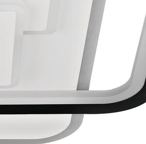 Plafoniera moderno Curry LED dimmerabile , in ferro, bianco e nero D. 51 cm 51x51 cm, INSPIRE