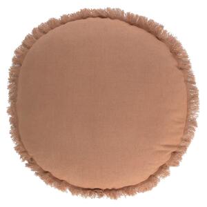 Fodera cuscino Clarice in cotone e lino marrone Ø 45 cm