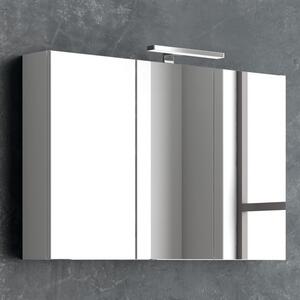Composizione bagno sospesa 100cm: mobile, specchio contenitore e 2 colonne FORM-100 - KAMALU