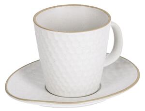 Tazzina da caffè con piattino Manami in ceramica bianca