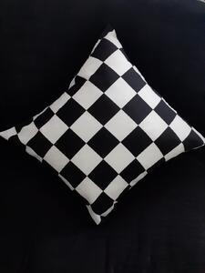 Cuscino a scacchi bianco e nero sfoderabile 40*40 cm