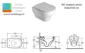 WC sospeso senza brida modello EOS-10 - KAMALU