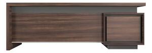Scrivania direzionale legno design lunga 220 cm color noce scuro-Arrediorg
