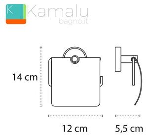 Porta carta igienica finitura nera in acciaio linea Kaman Nico-09 - KAMALU