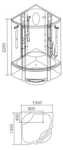 Vasca idromassaggio con box doccia 130x130cm modello K-PL200 - KAMALU