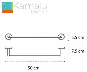 Portasalvietta barra 50 cm finitura nera in acciaio linea Kaman Nico-03 - KAMALU