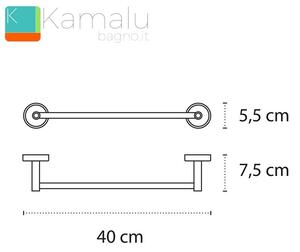 Portasalvietta barra 40 cm finitura nera in acciaio linea Kaman Nico-04 - KAMALU
