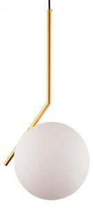 Lampada a sospensione design sfera vetro colore bianco oro SORENTO D20